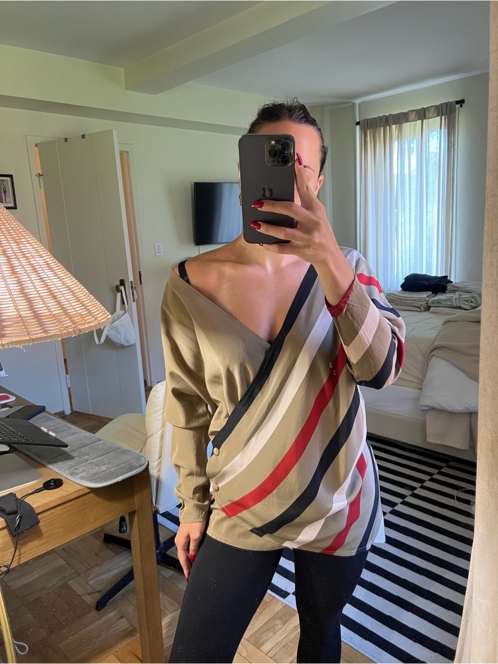 Vintage Hiroko Koshino Prêt-à-Porter Asymmetrical Stripe Tunic Top